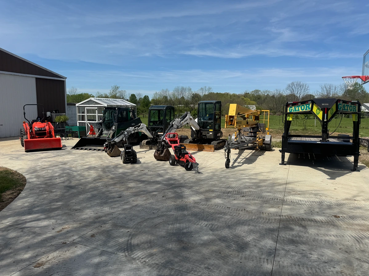Equipment fleet available for rent at Southwest Ohio Rentals